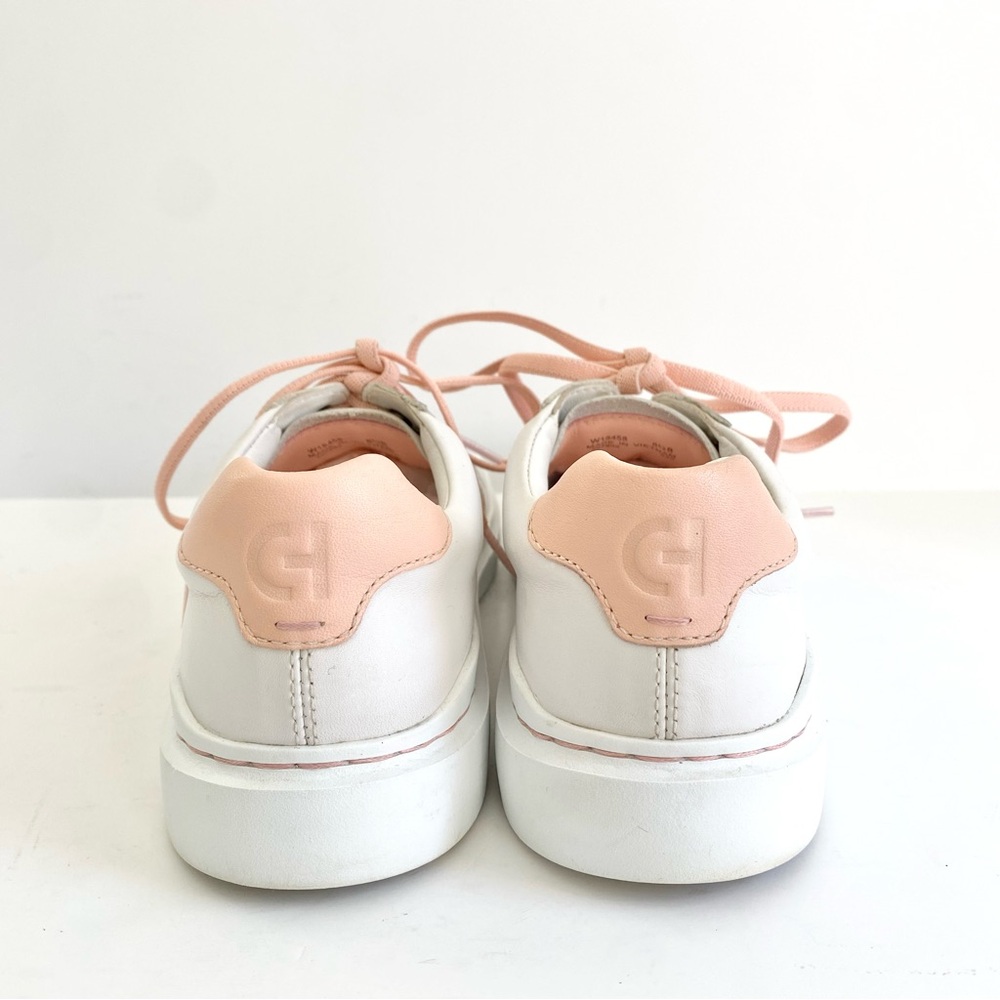 Cole Haan Grandpro Rally Court Leather Lace-up Fashion Sneakers White/Pink 6.5B - Picture 3 of 8